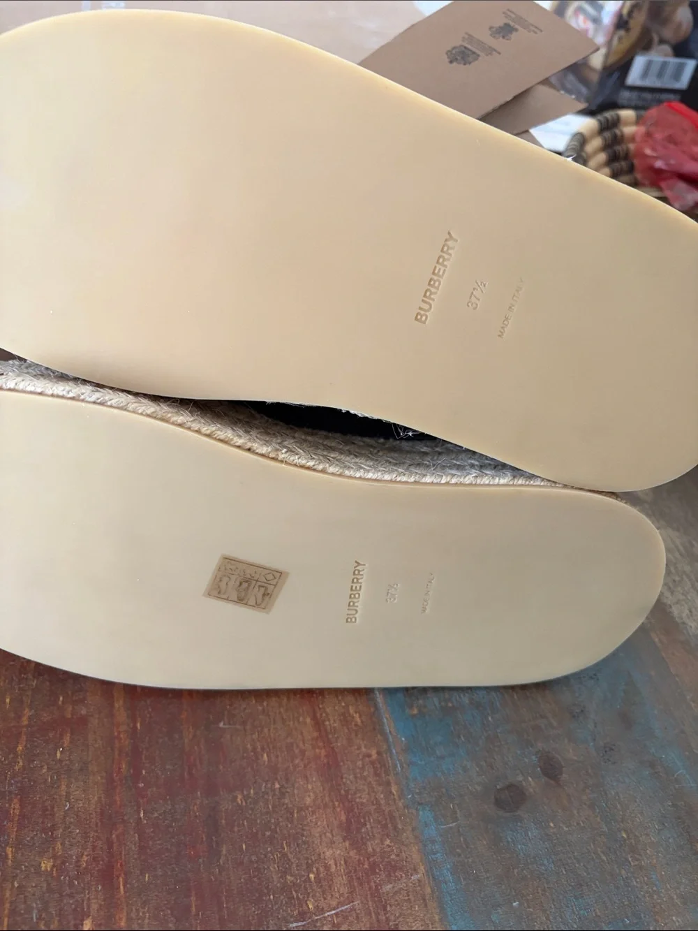 NWT Burberry Aldwych Black Platform Espadrille Mary Jane with Jute Sole